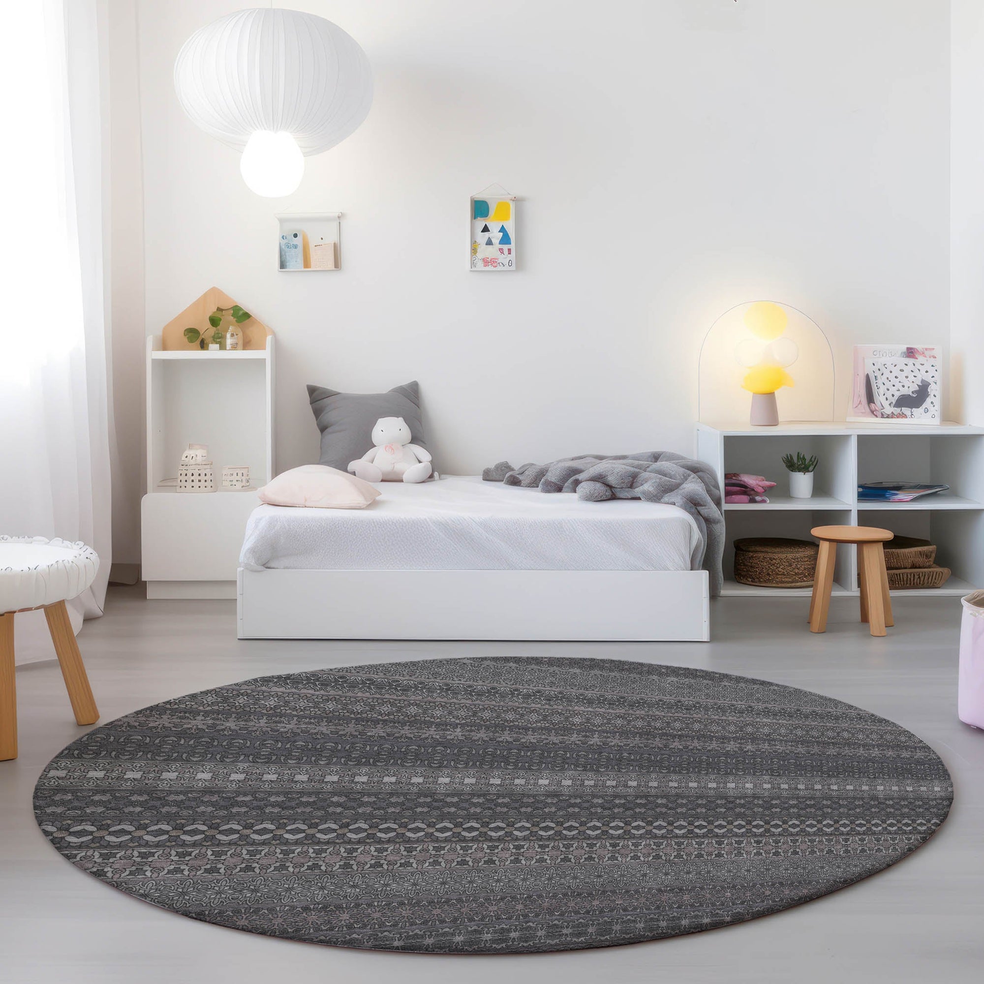 Addison Rugs Stripes Grey Washable Indoor-Outdoor Rug