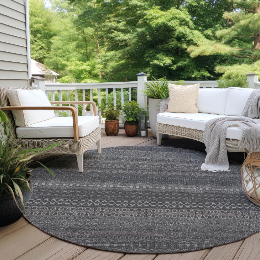 Addison Rugs Stripes Grey Washable Indoor-Outdoor Rug