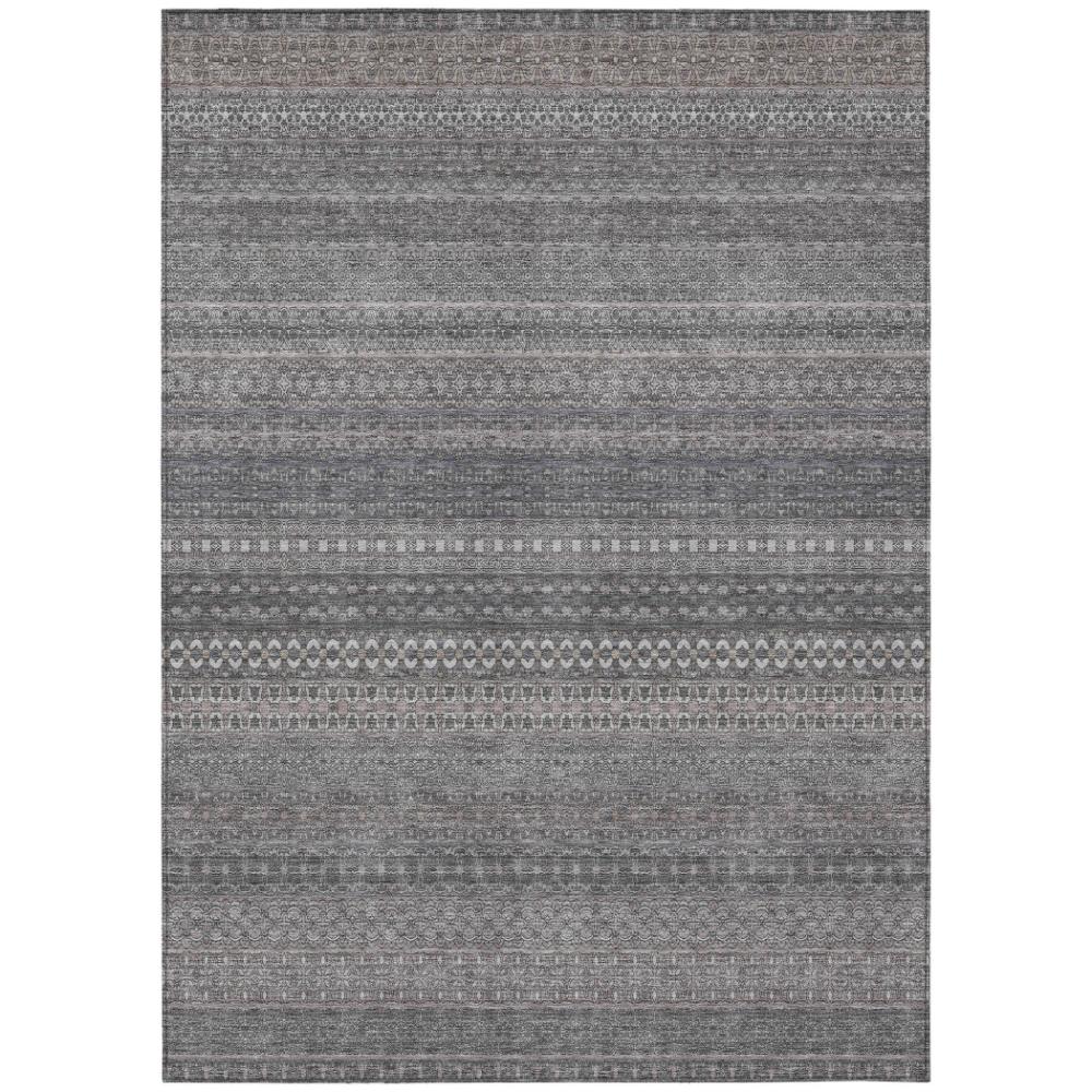Addison Rugs Stripes Grey Washable Indoor-Outdoor Rug