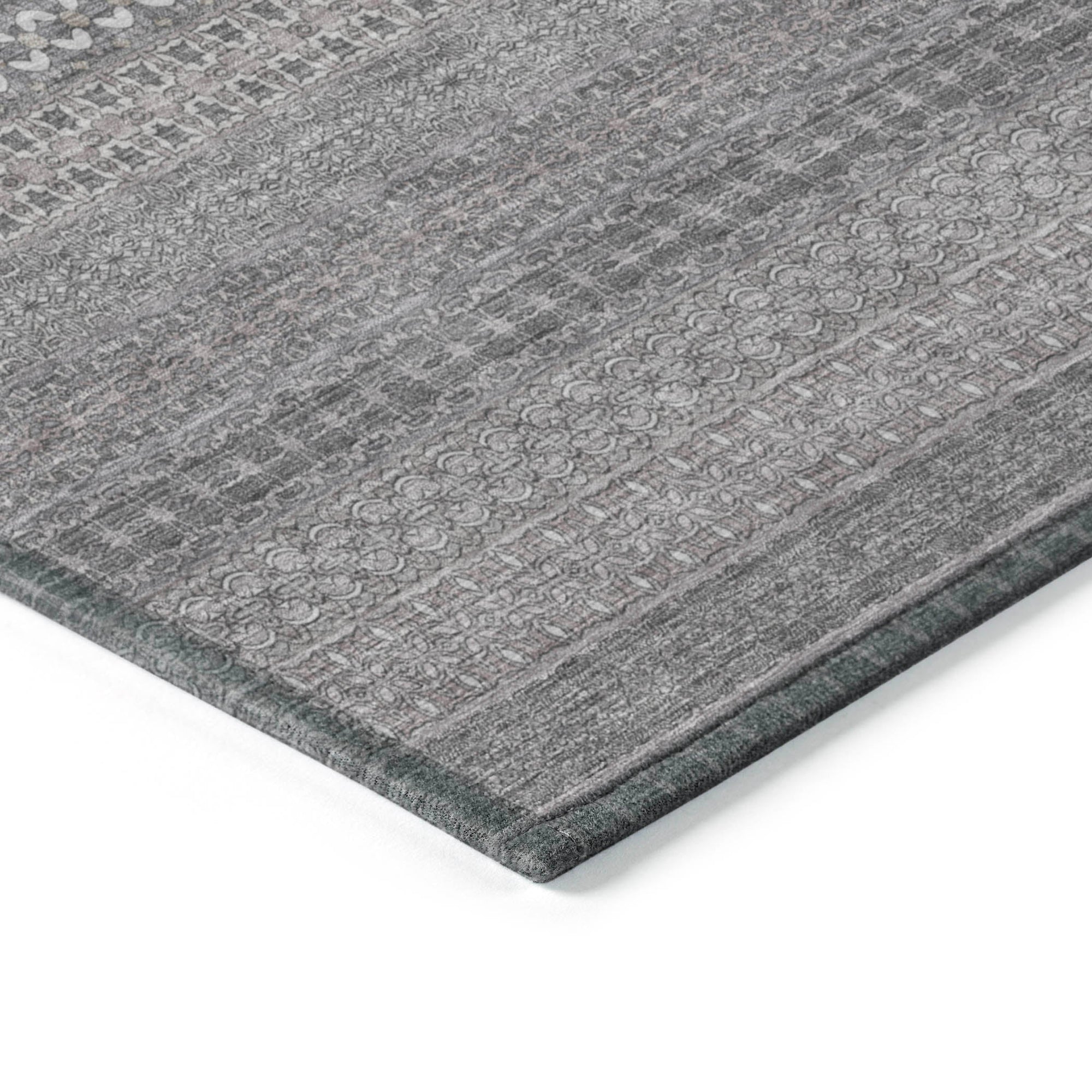 Addison Rugs Stripes Grey Washable Indoor-Outdoor Rug