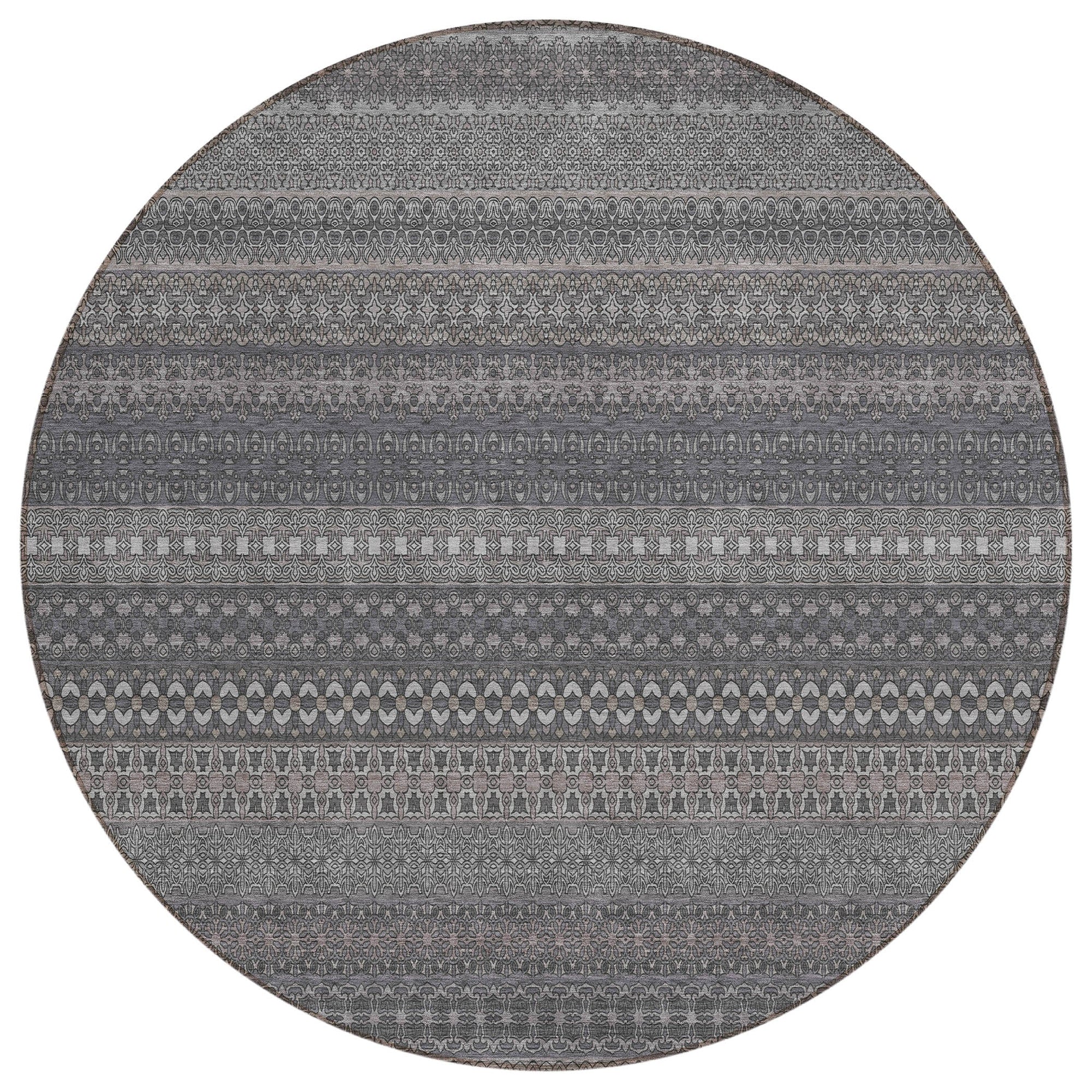 Addison Rugs Stripes Grey Washable Indoor-Outdoor Rug