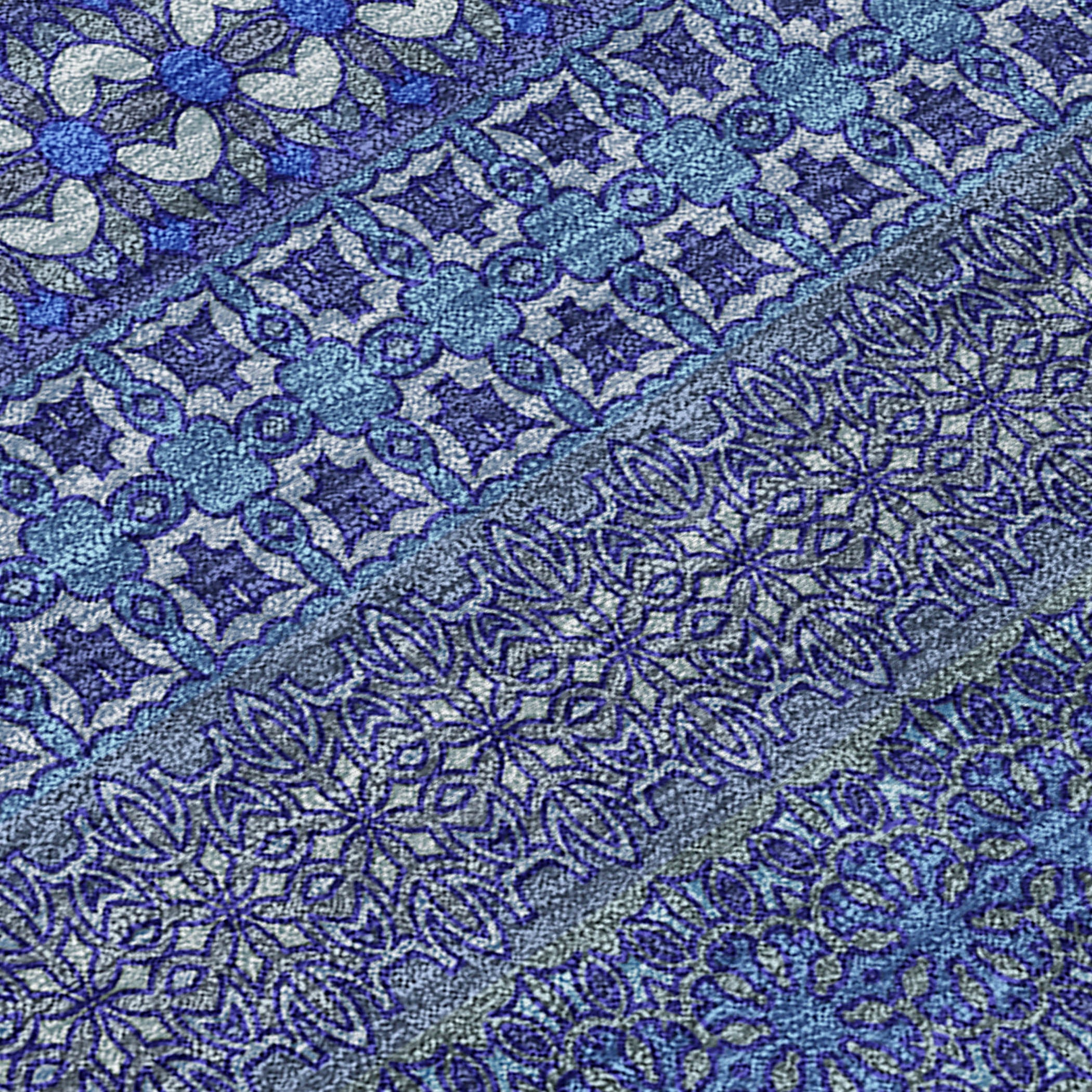 Stripes Navy Washable Indoor-Outdoor Rug