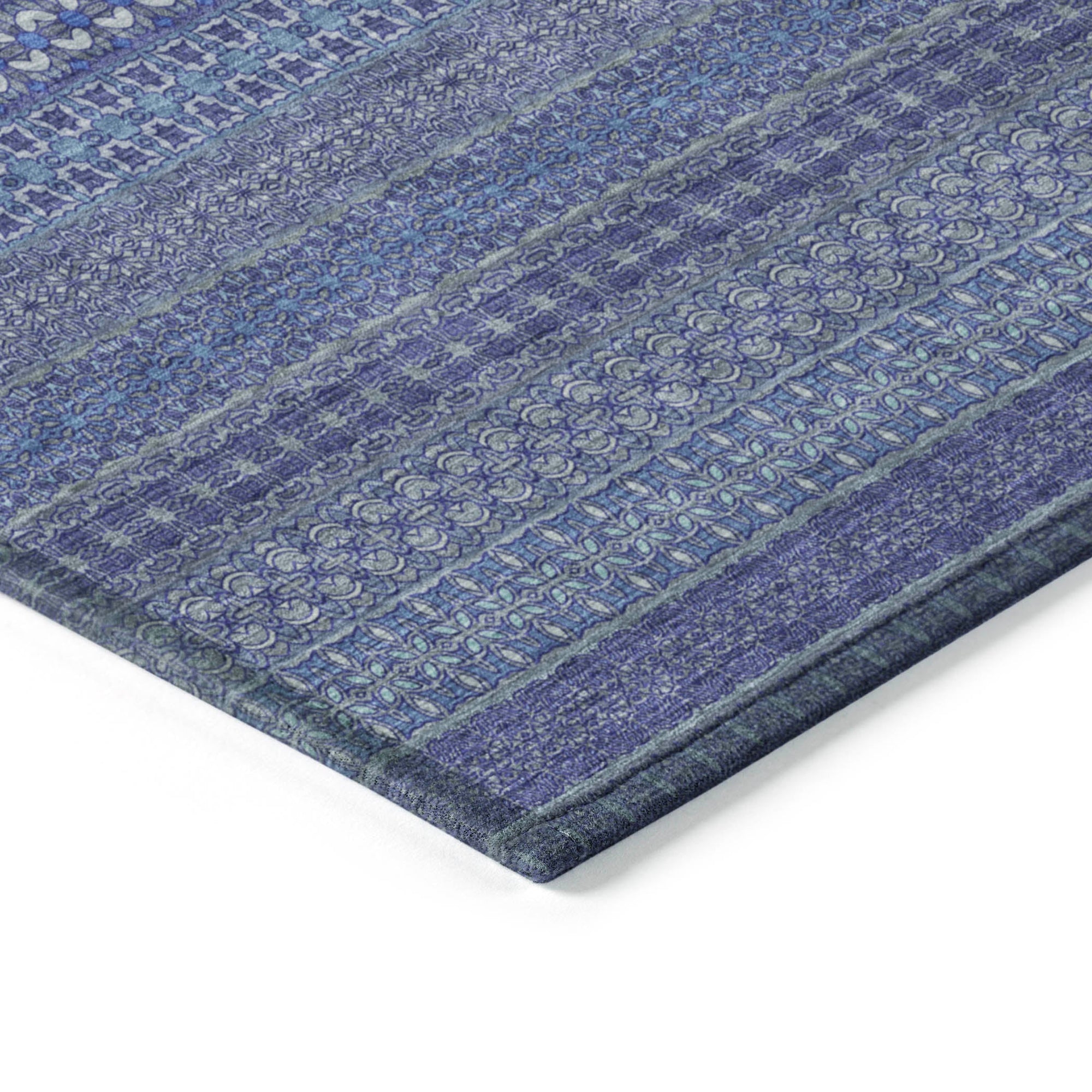 Addison Rugs Stripes Navy Washable Indoor-Outdoor Rug