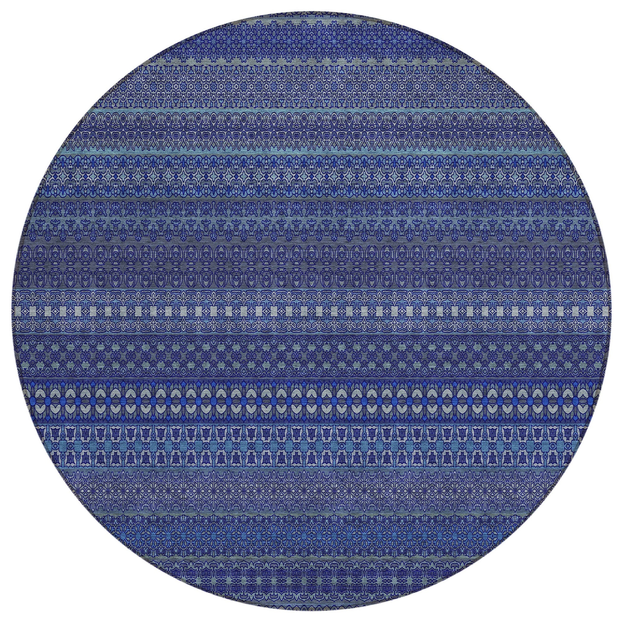 Addison Rugs Stripes Navy Washable Indoor-Outdoor Rug