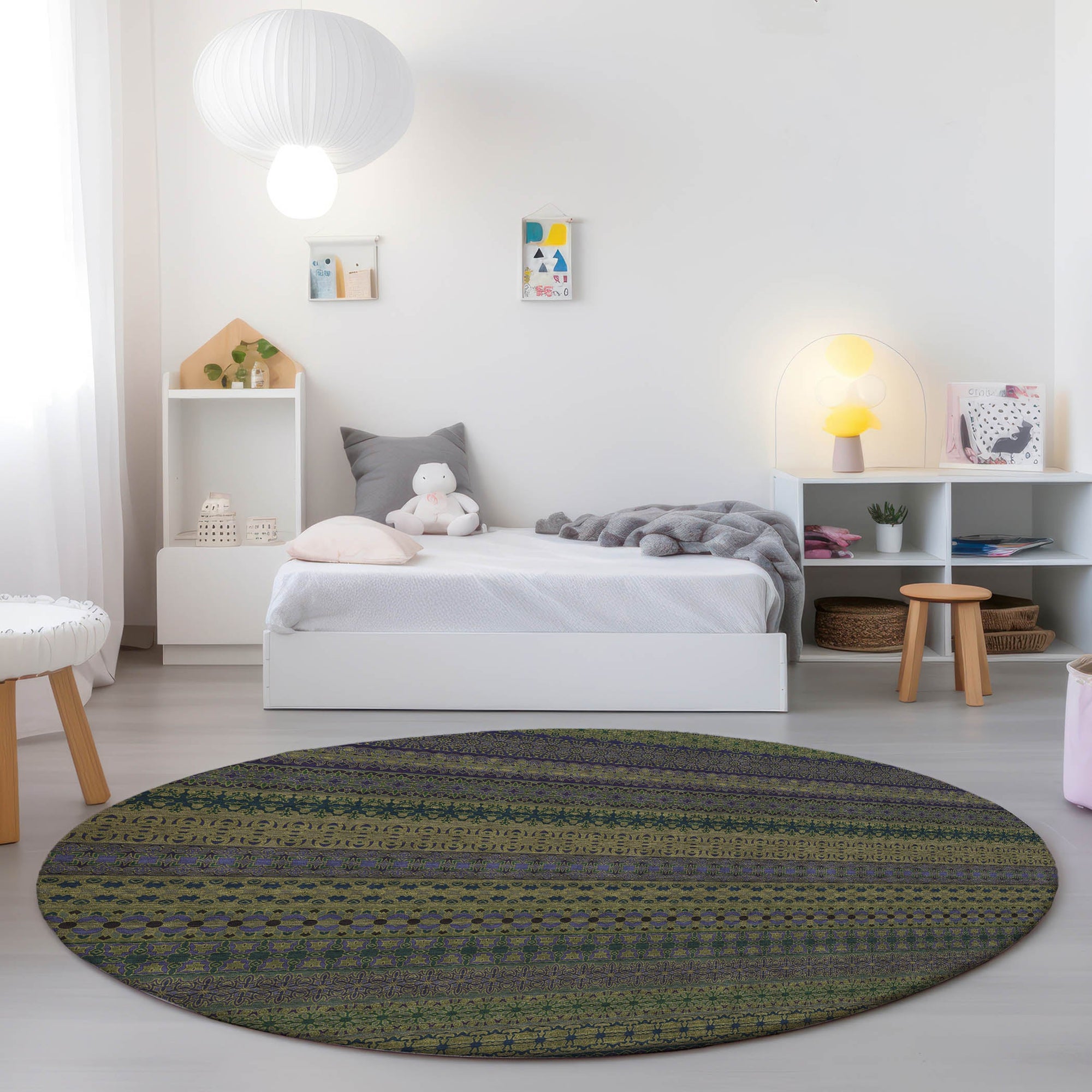 Addison Rugs Stripes Olive Washable Indoor-Outdoor Rug