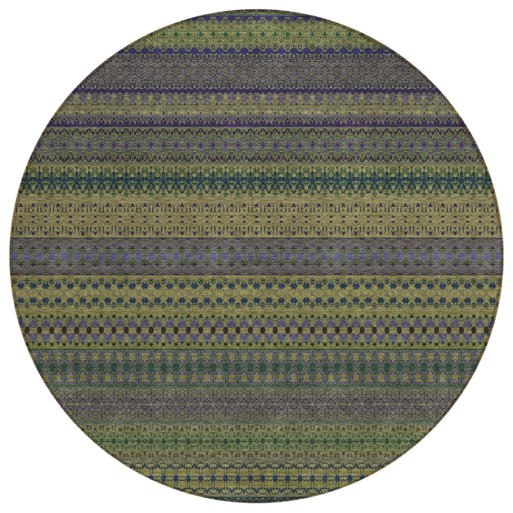 Addison Rugs Stripes Olive Washable Indoor-Outdoor Rug