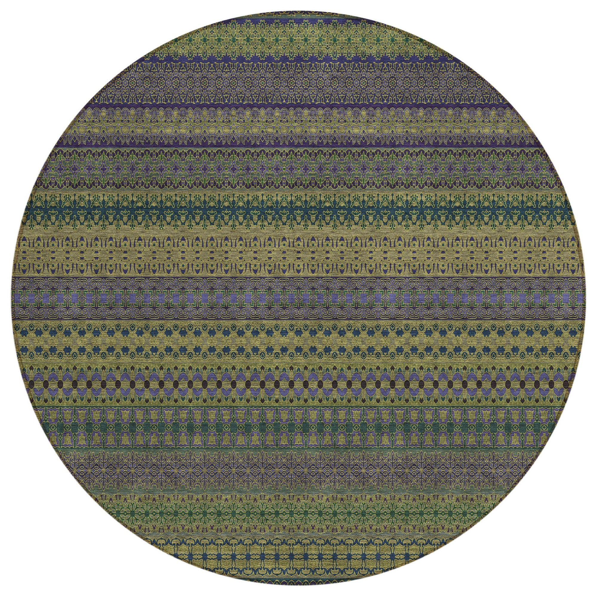 Addison Rugs Stripes Olive Washable Indoor-Outdoor Rug