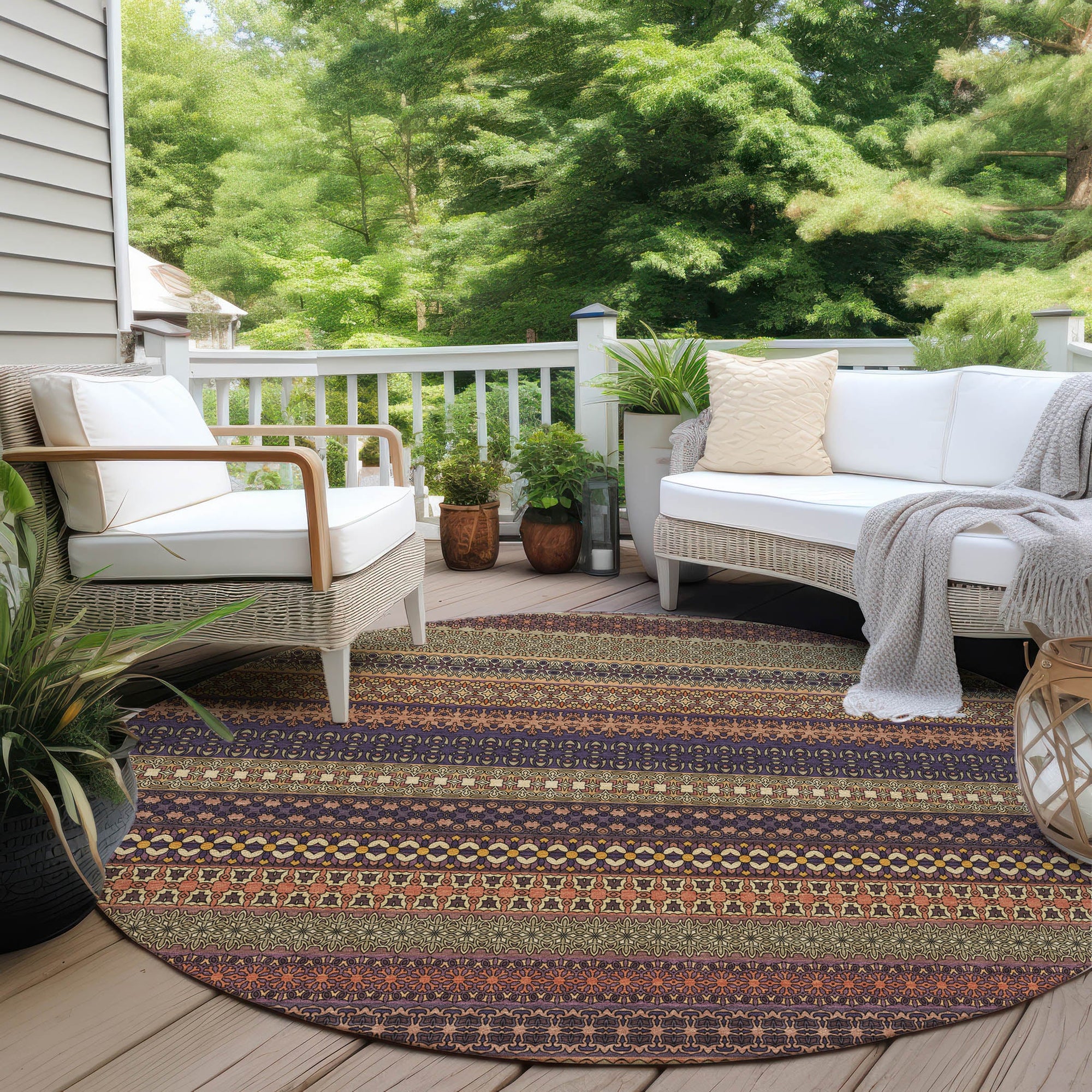 Addison Rugs Stripes Paprika Washable Indoor-Outdoor Rug