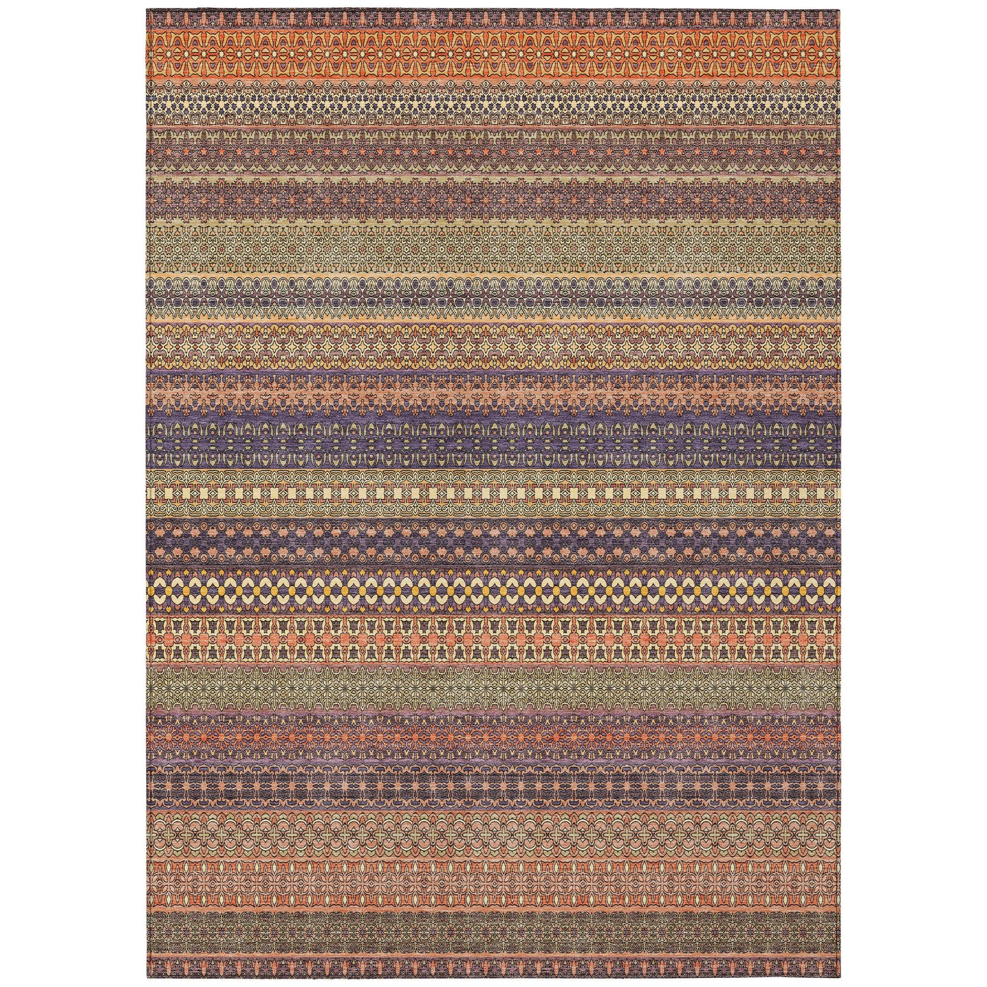 Addison Rugs Stripes Paprika Washable Indoor-Outdoor Rug