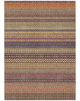 Stripes Paprika Washable Indoor-Outdoor Rug