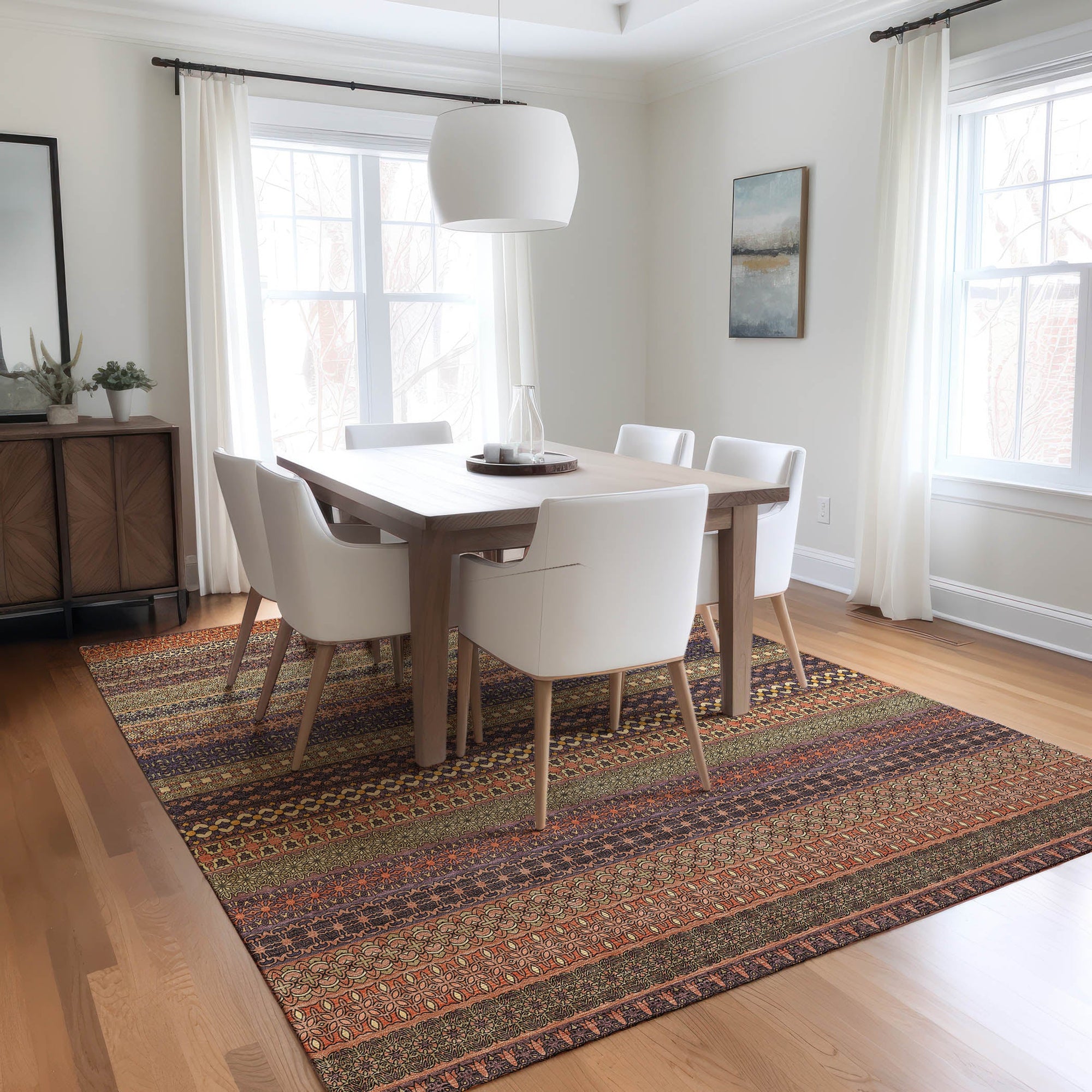 Addison Rugs Stripes Paprika Washable Indoor-Outdoor Rug