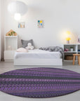 Stripes Purple Washable Indoor-Outdoor Rug