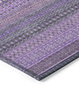 Stripes Purple Washable Indoor-Outdoor Rug