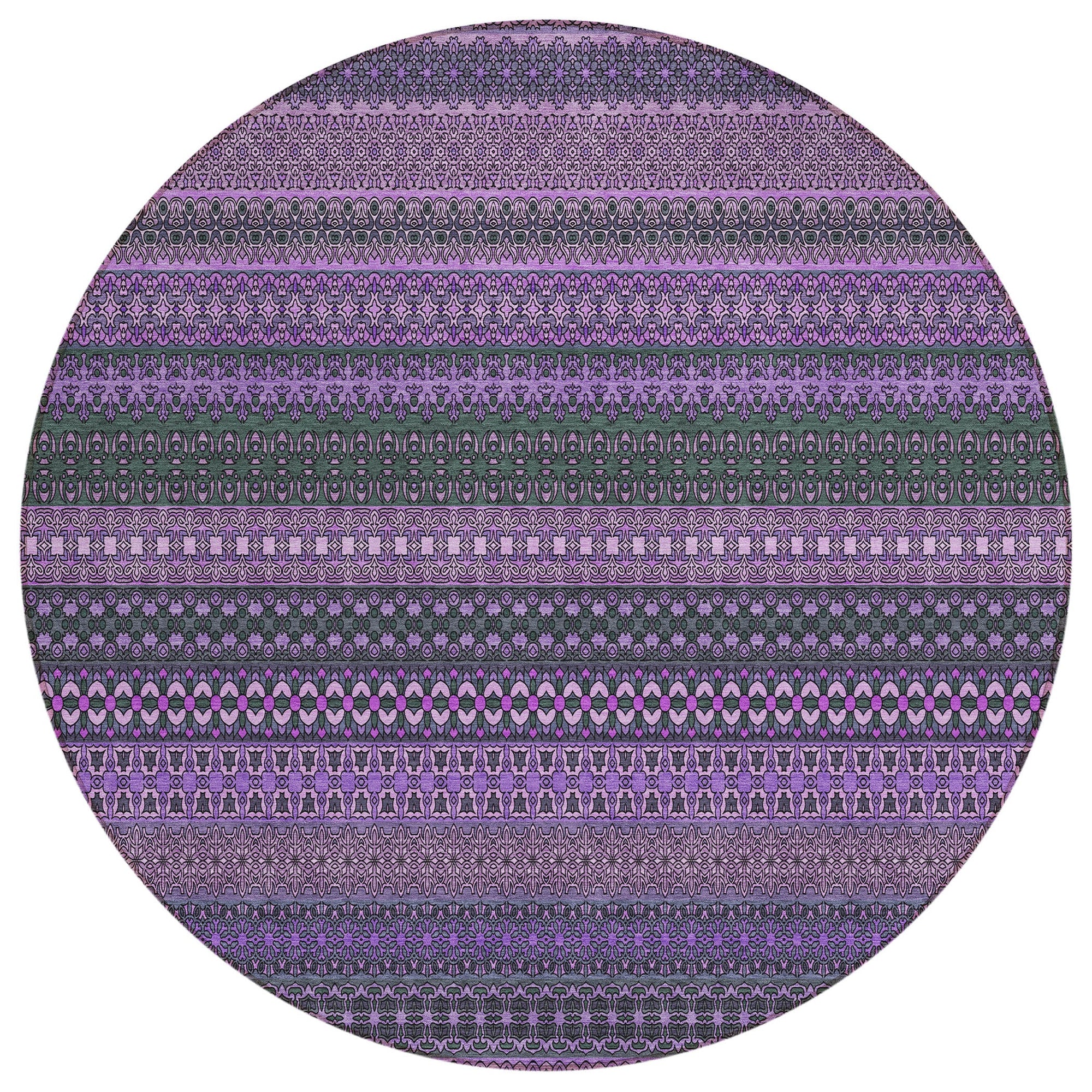 Addison Rugs Stripes Purple Washable Indoor-Outdoor Rug