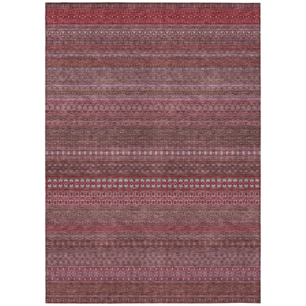 Addison Rugs Stripes Red Washable Indoor-Outdoor Rug