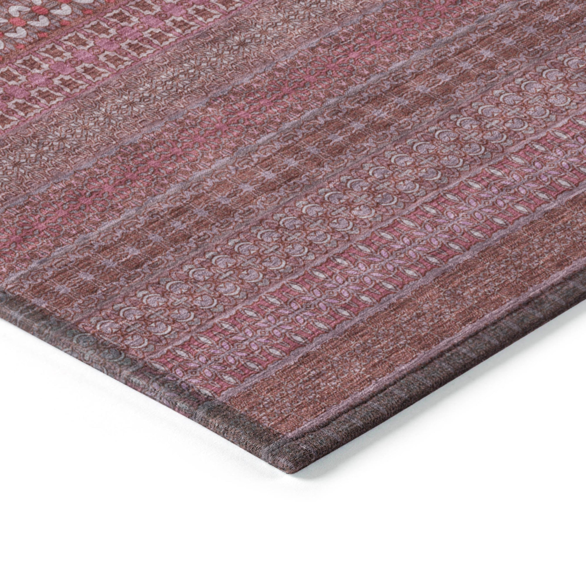 Addison Rugs Stripes Red Washable Indoor-Outdoor Rug