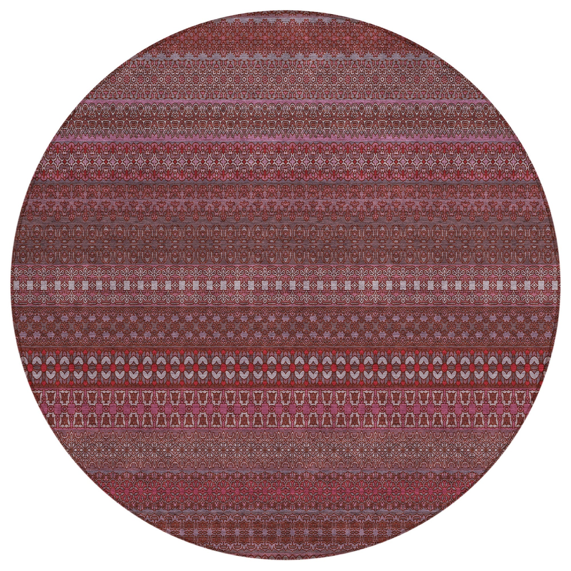 Addison Rugs Stripes Red Washable Indoor-Outdoor Rug