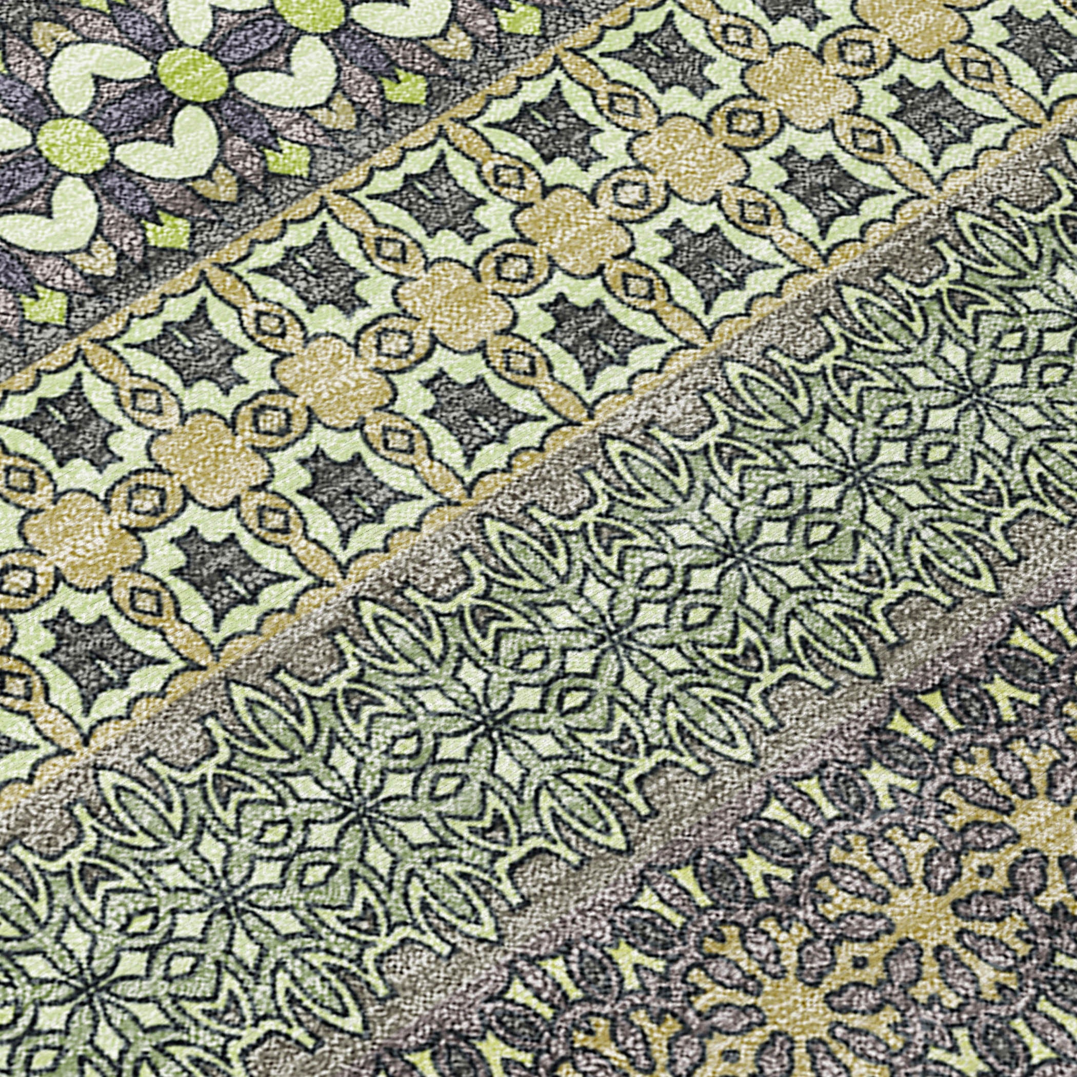 Stripes Sage Washable Indoor-Outdoor Rug