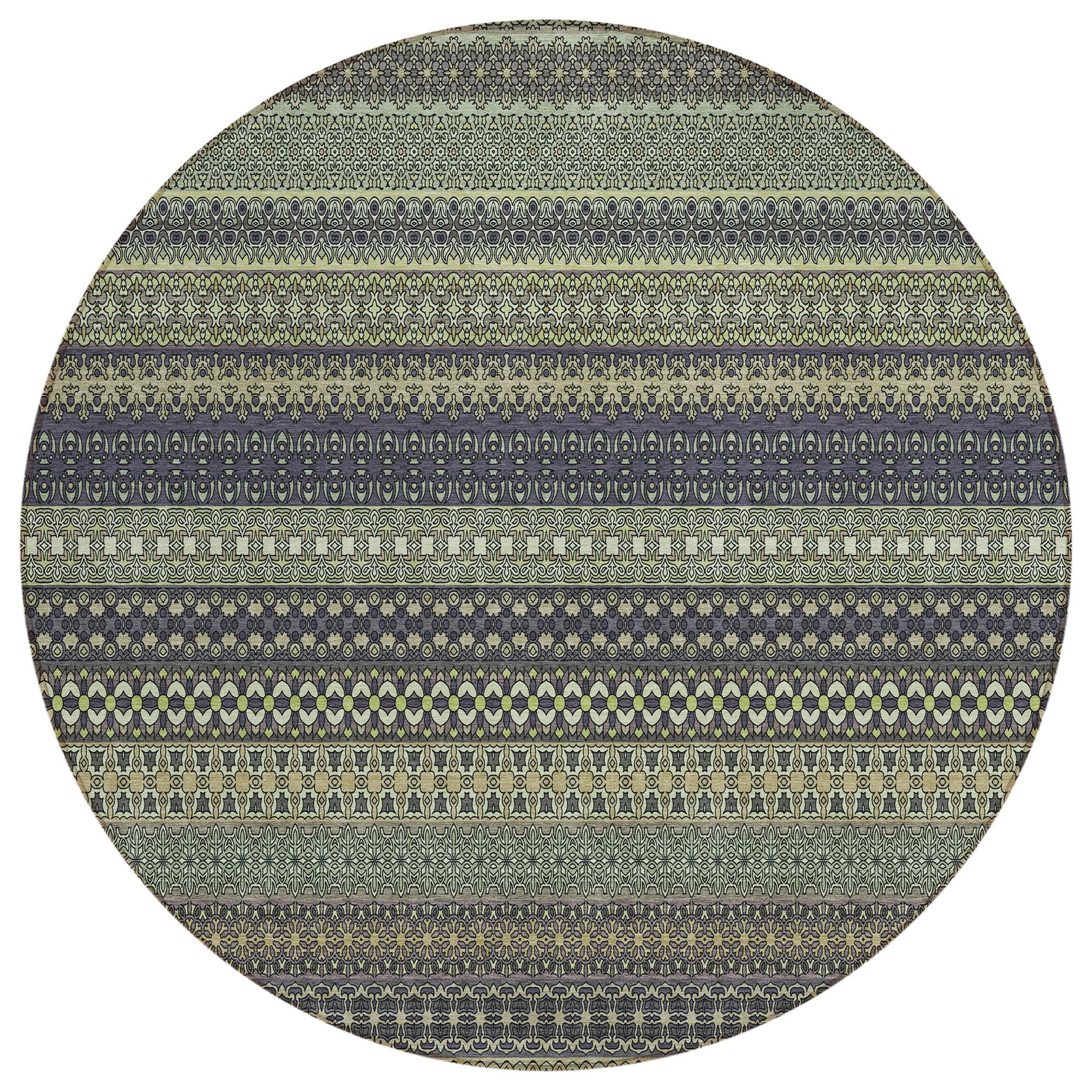 Addison Rugs Stripes Sage Washable Indoor-Outdoor Rug