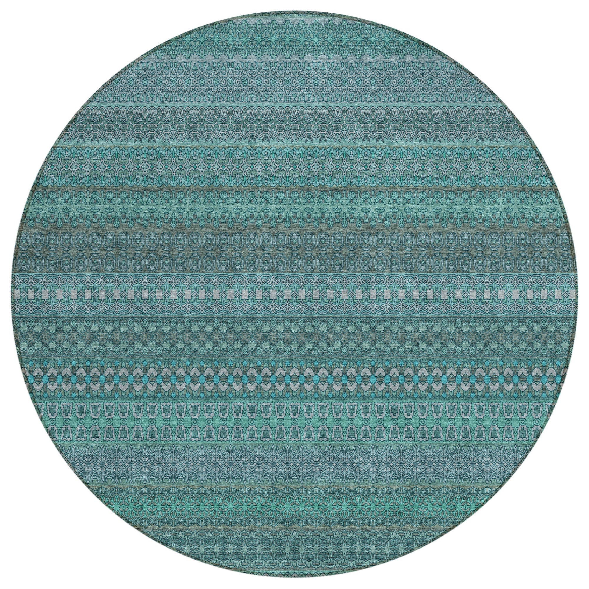 Addison Rugs Stripes Teal Washable Indoor-Outdoor Rug