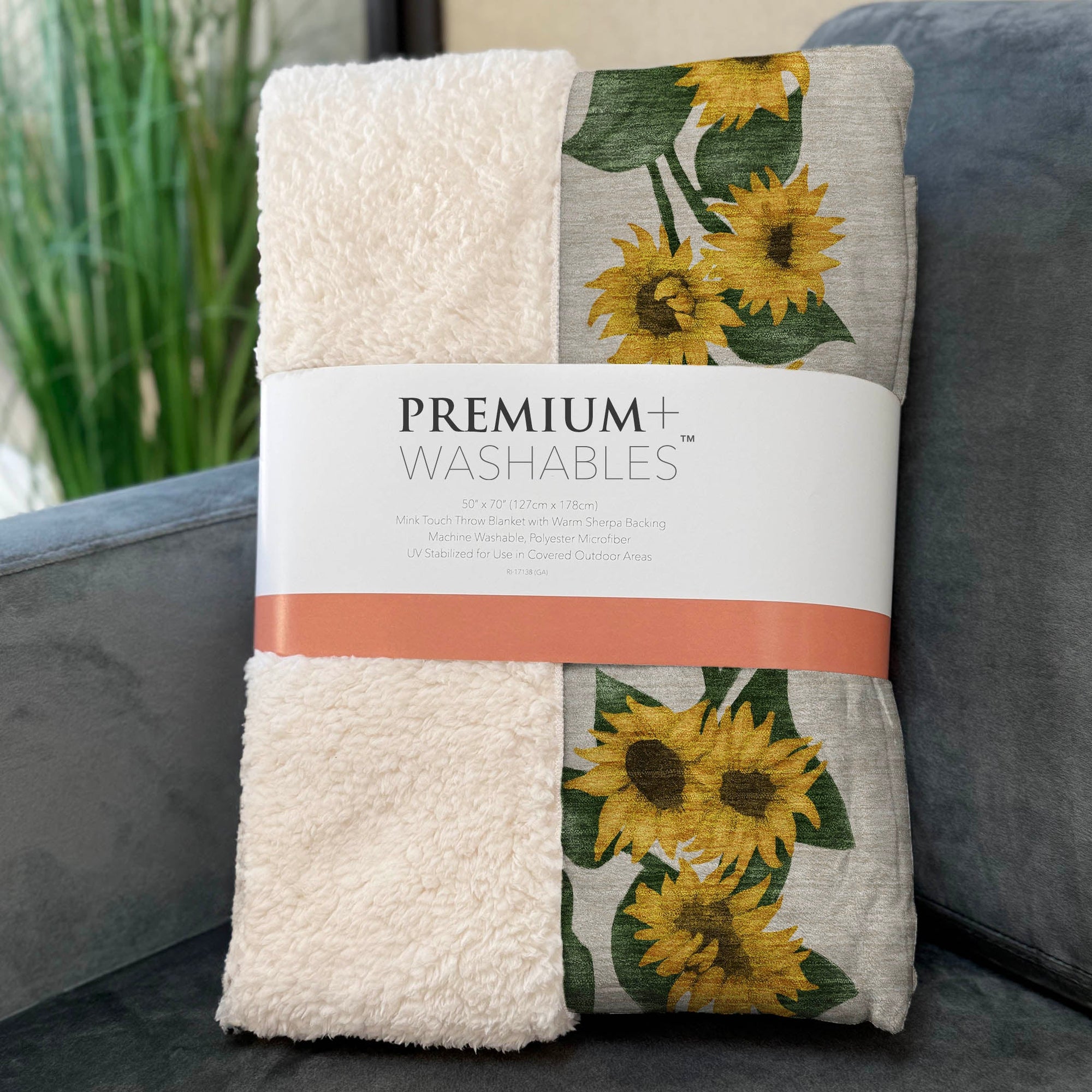 Addison Rugs Sunflower Border 50" x 70" Throw Blanket