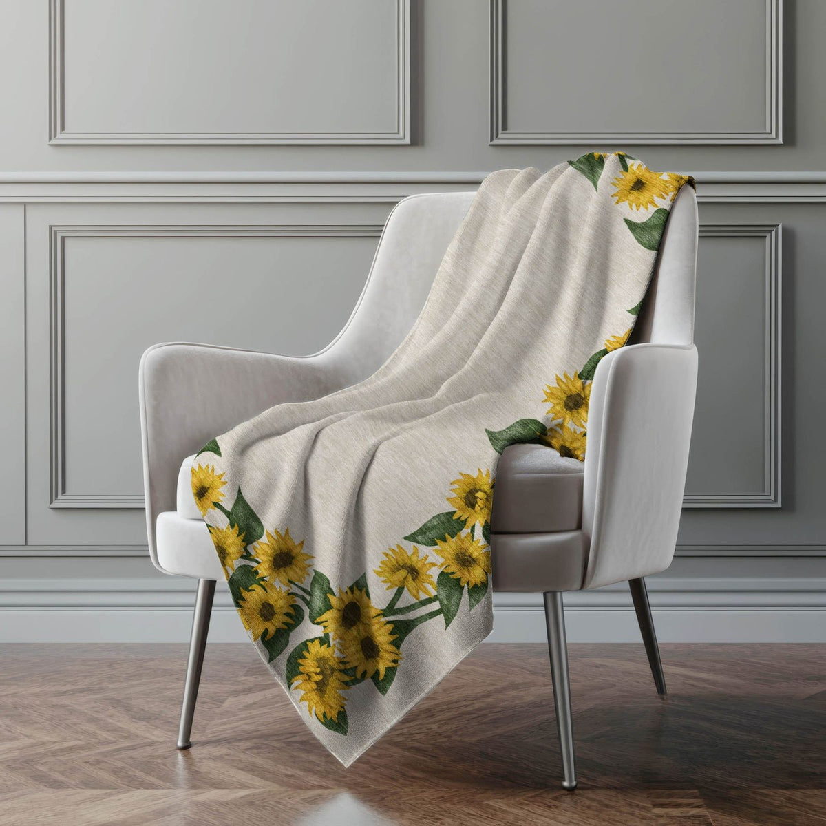 Addison Rugs Sunflower Border 50" x 70" Throw Blanket