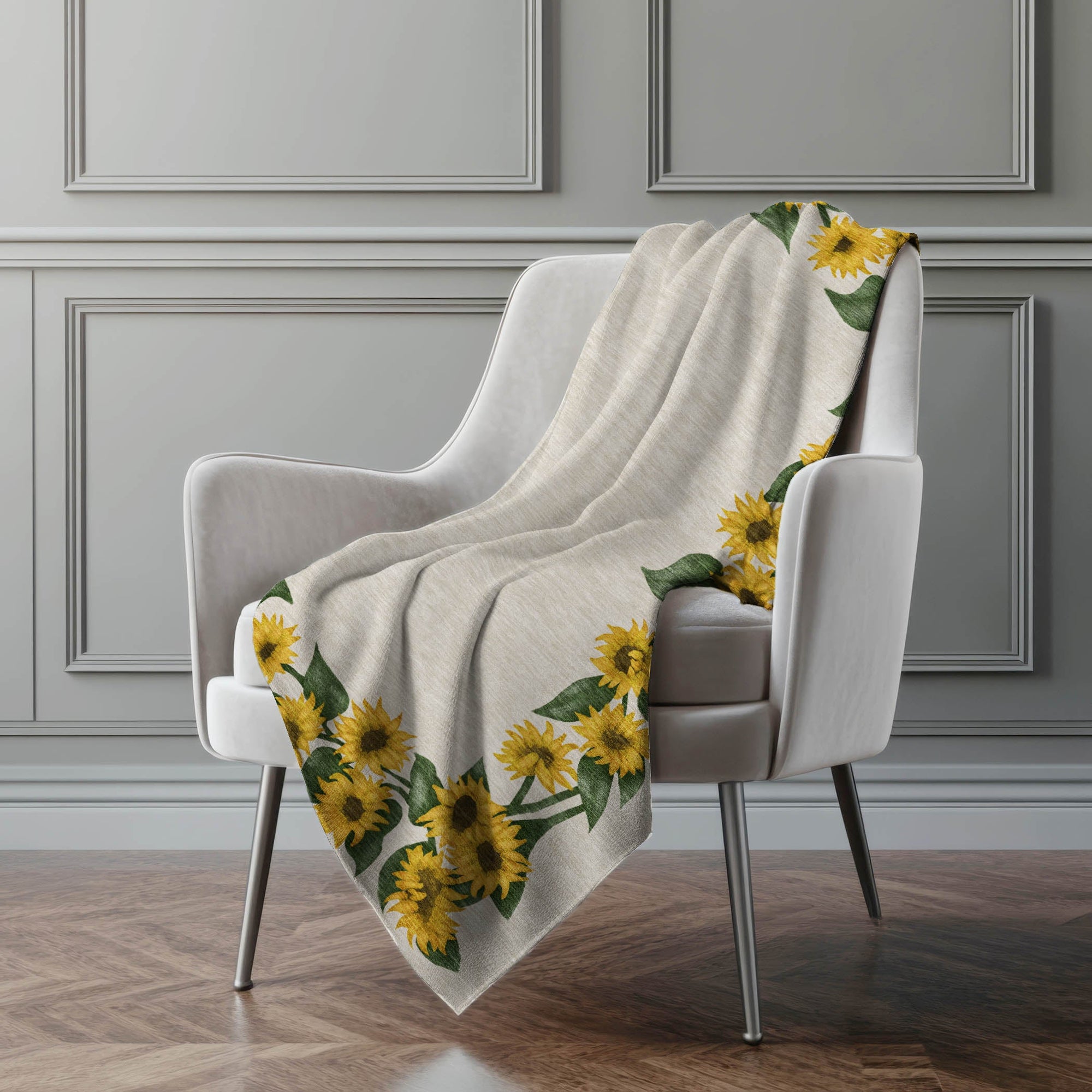 Addison Rugs Sunflower Border 50" x 70" Throw Blanket