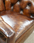 Wild Child Leather on Hide Western Swivel Club Chair