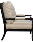 Bobbin Wood Framed Fabric Armchair