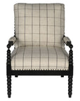 Bobbin Wood Framed Fabric Armchair