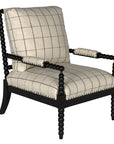 Bobbin Wood Framed Fabric Armchair