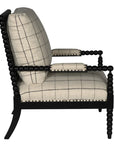 Bobbin Wood Framed Fabric Armchair