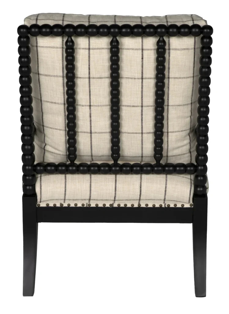 Bobbin Wood Framed Fabric Armchair