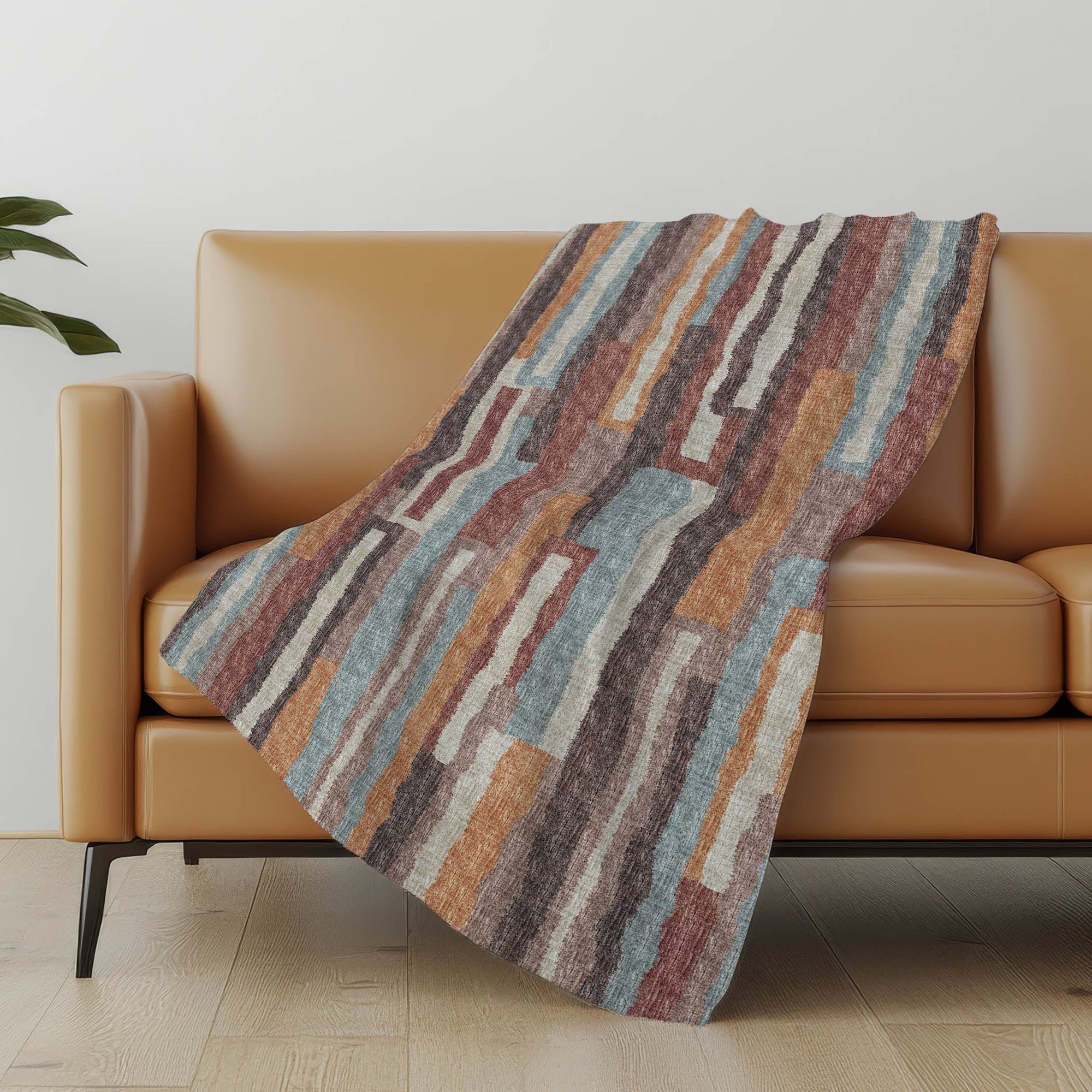 Addison Rugs Vertical Bars 50" x 70" Throw Blanket