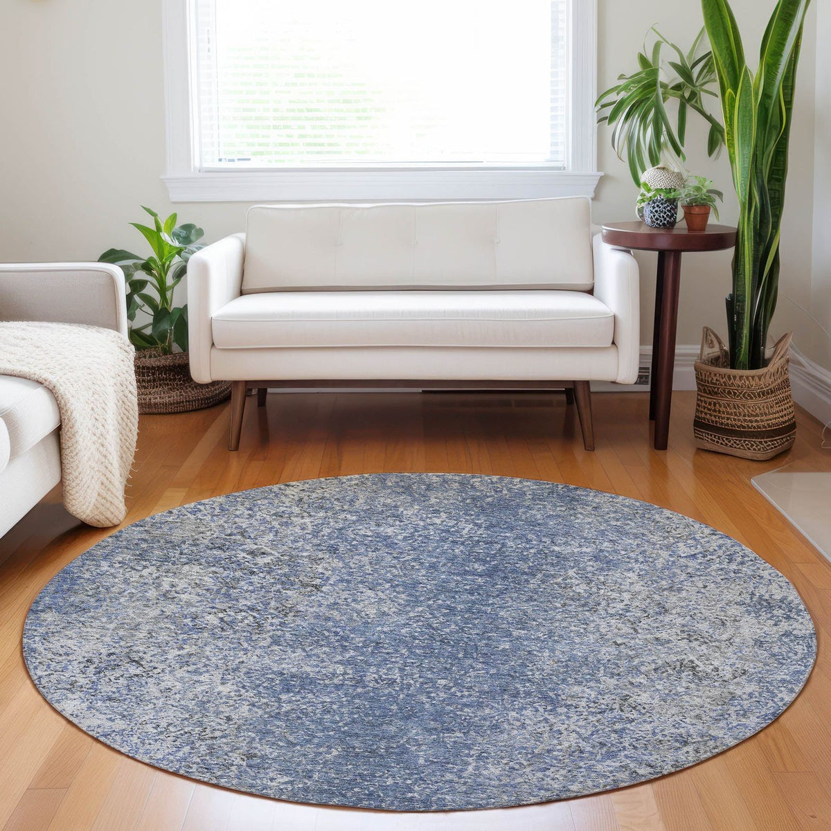 Addison Rugs Vintage Blue Washable Indoor-Outdoor Rug