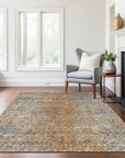 Vintage Terracotta Washable Indoor-Outdoor Rug