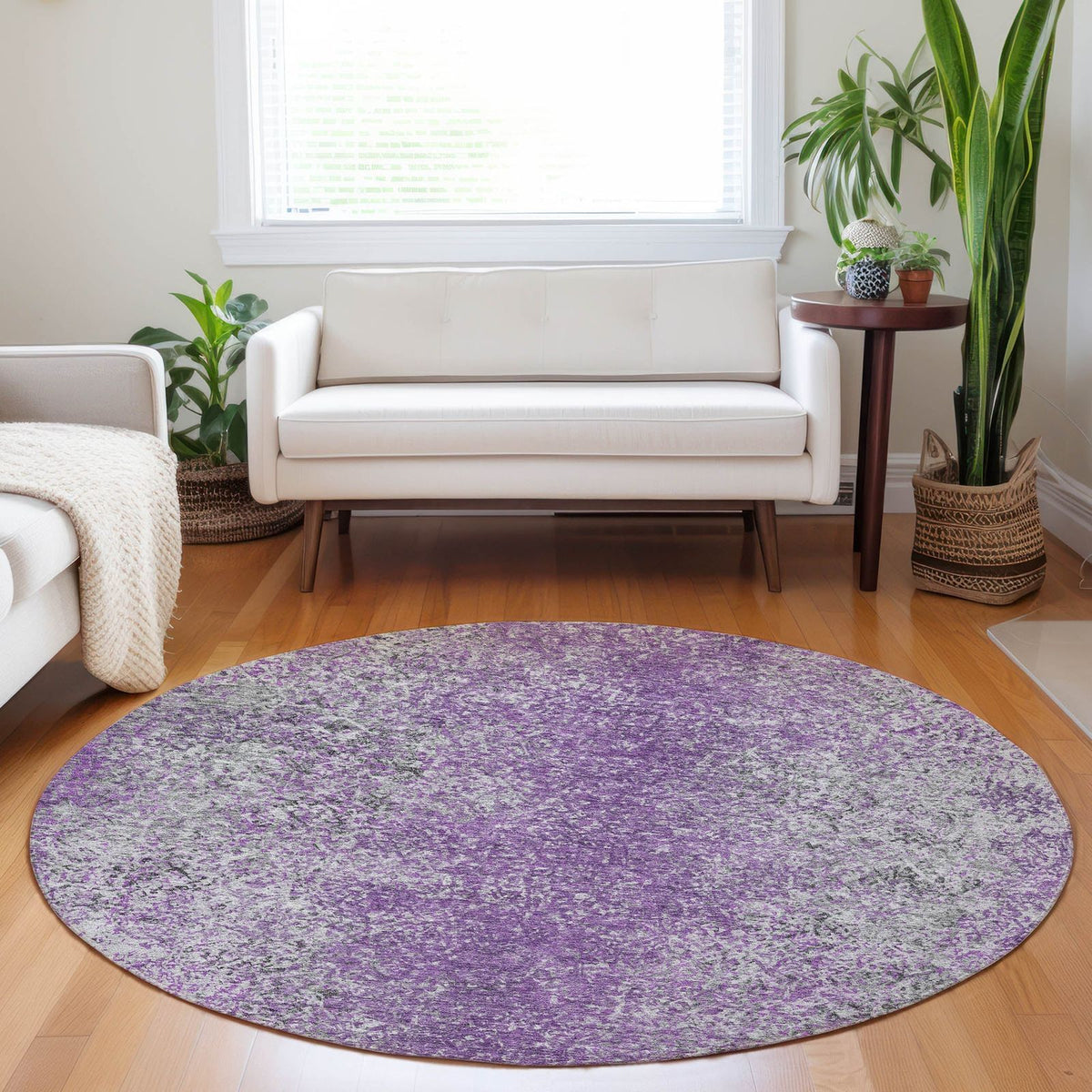 Addison Rugs Vintage Purple Washable Indoor-Outdoor Rug