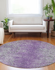Vintage Purple Washable Indoor-Outdoor Rug