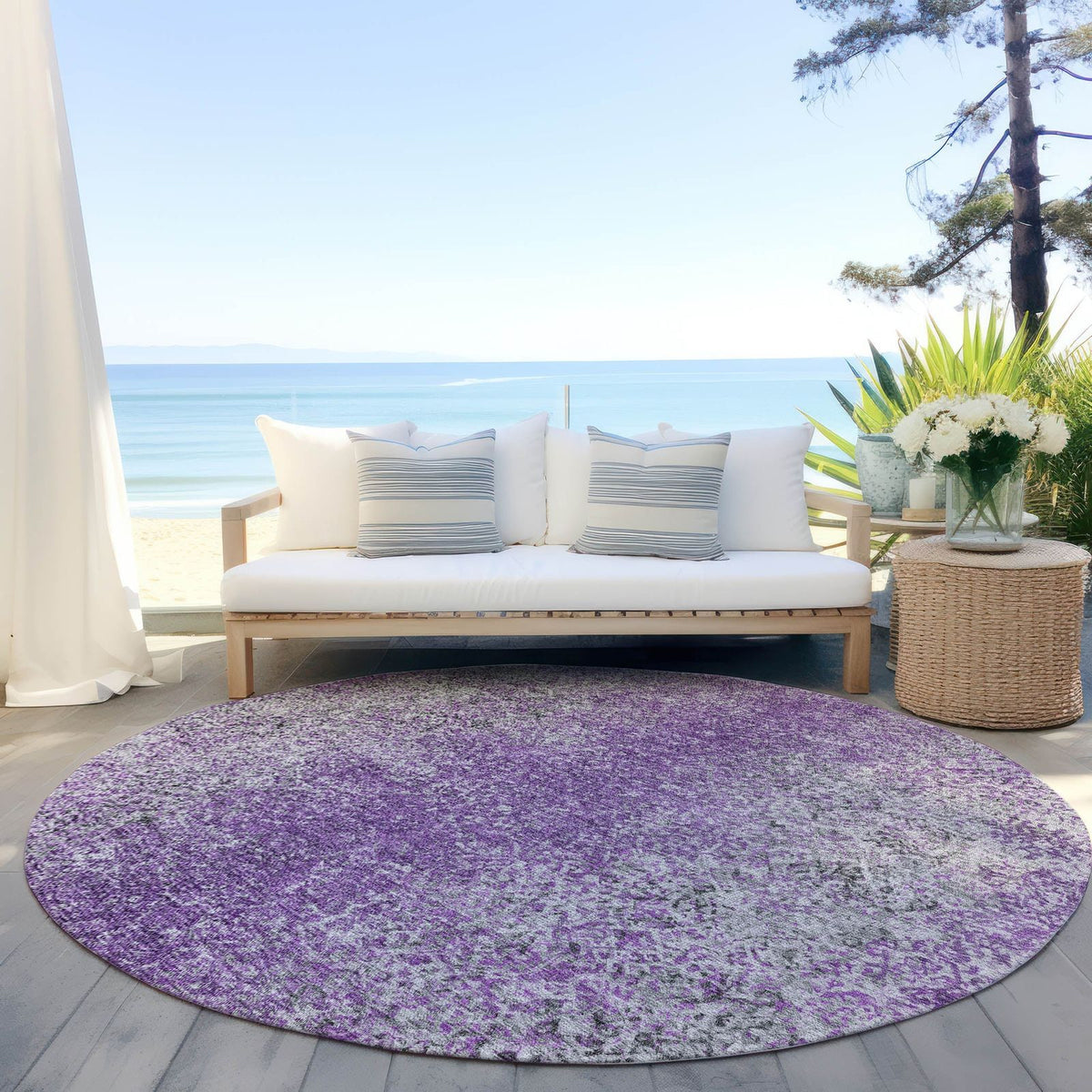 Addison Rugs Vintage Purple Washable Indoor-Outdoor Rug