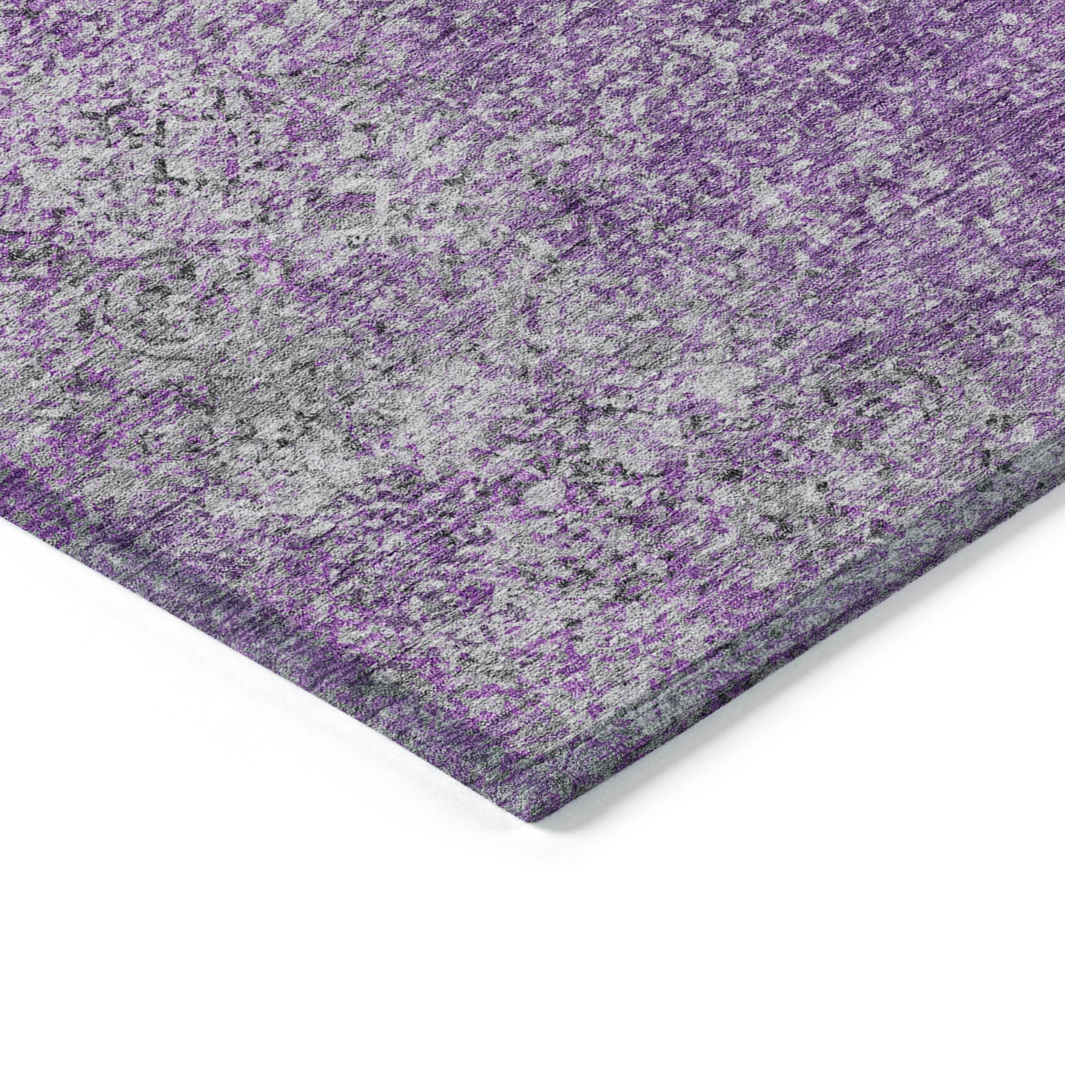 Vintage Purple Washable Indoor-Outdoor Rug