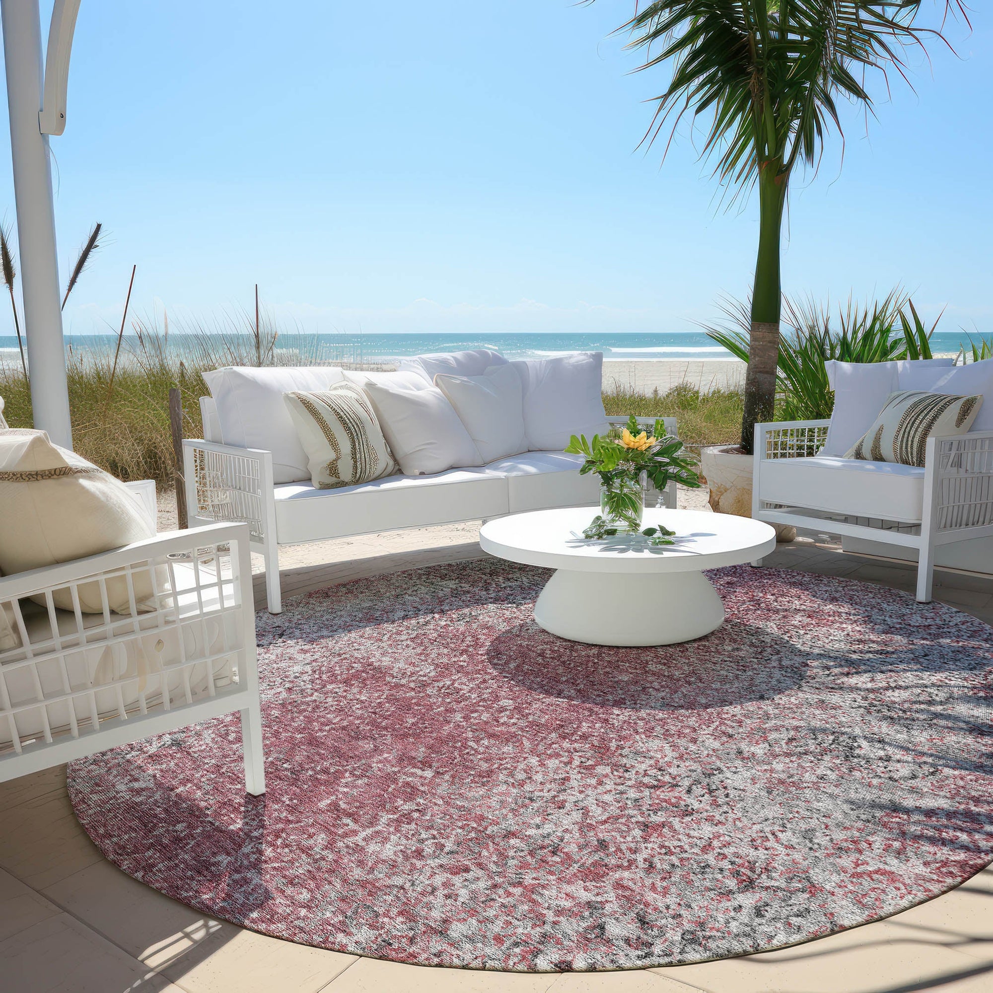 Addison Rugs Vintage Red Washable Indoor-Outdoor Rug