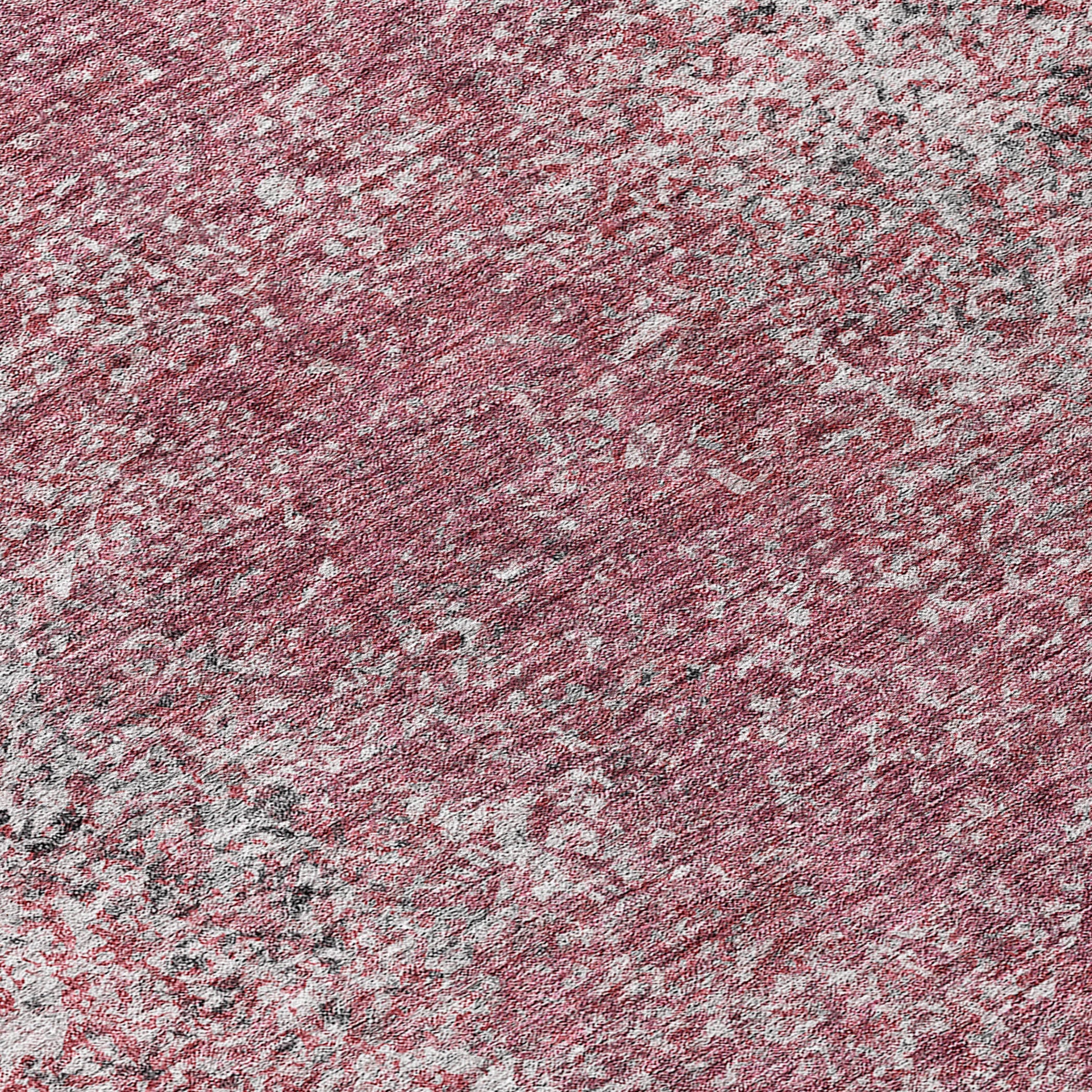 Vintage Red Washable Indoor-Outdoor Rug