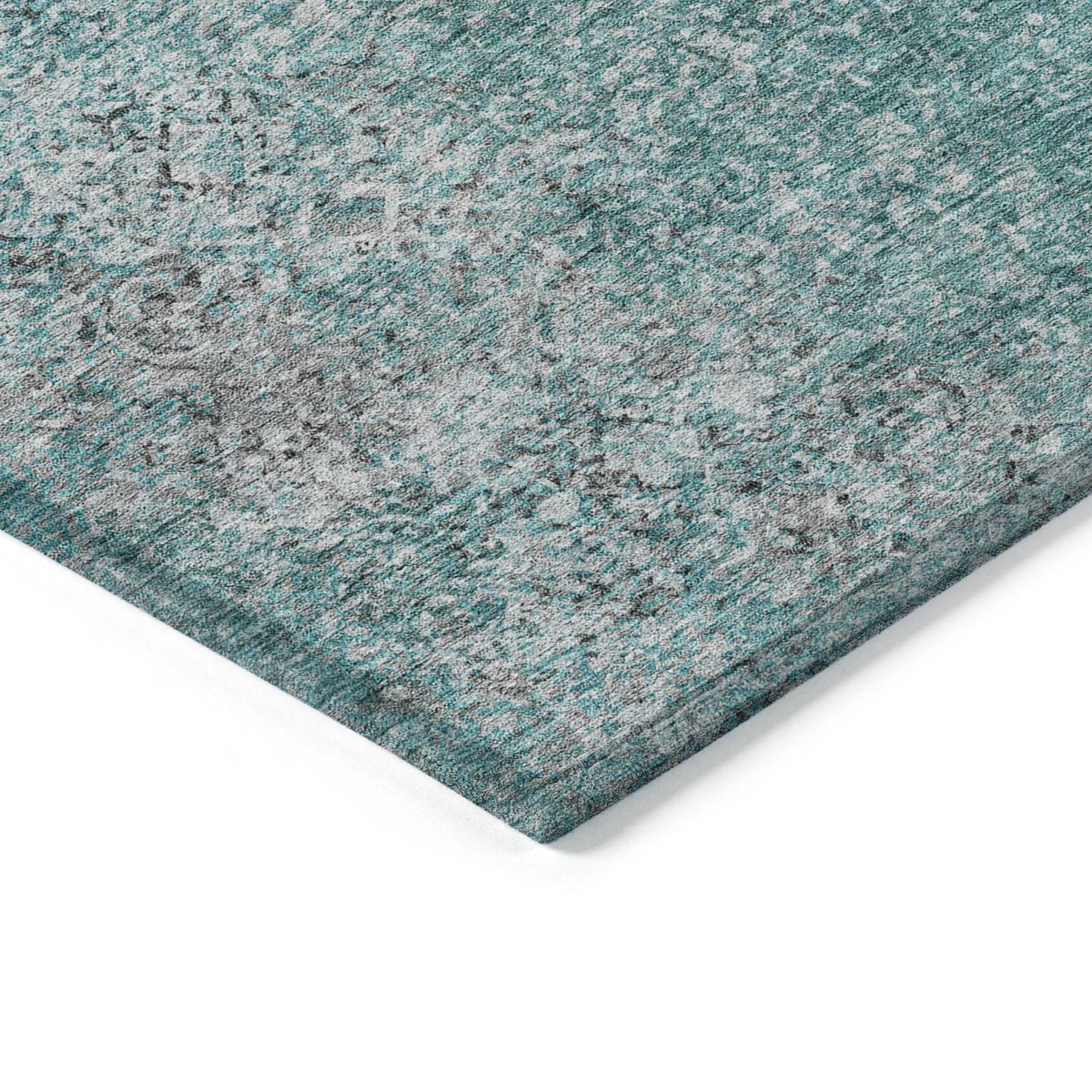 Addison Rugs Vintage Teal Washable Indoor-Outdoor Rug