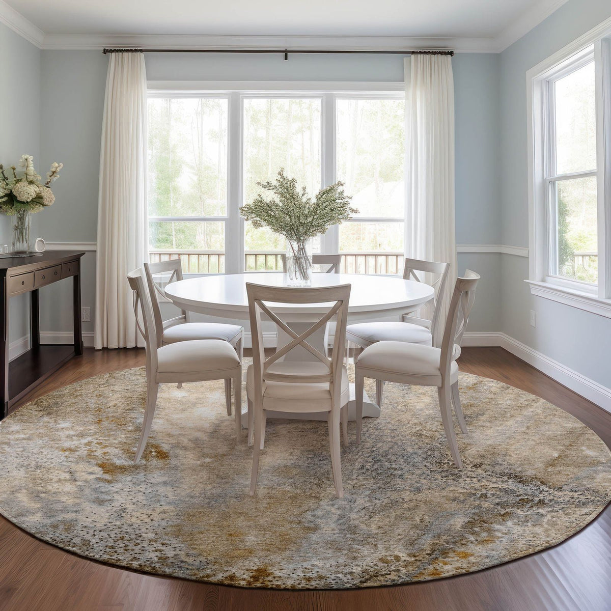 Addison Rugs Watercolors Brown Washable Indoor-Outdoor Rug