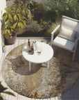 Watercolors Brown Washable Indoor-Outdoor Rug