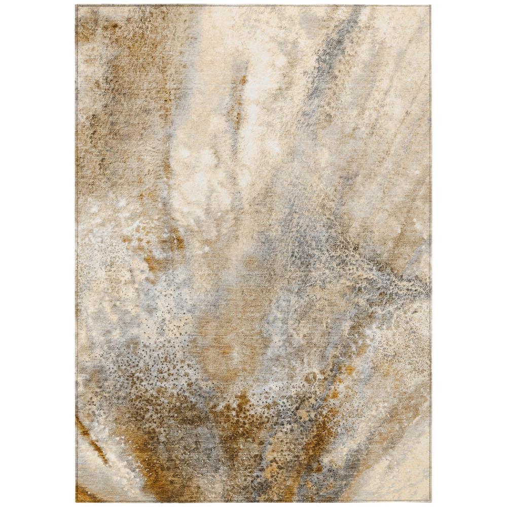 Addison Rugs Watercolors Brown Washable Indoor-Outdoor Rug