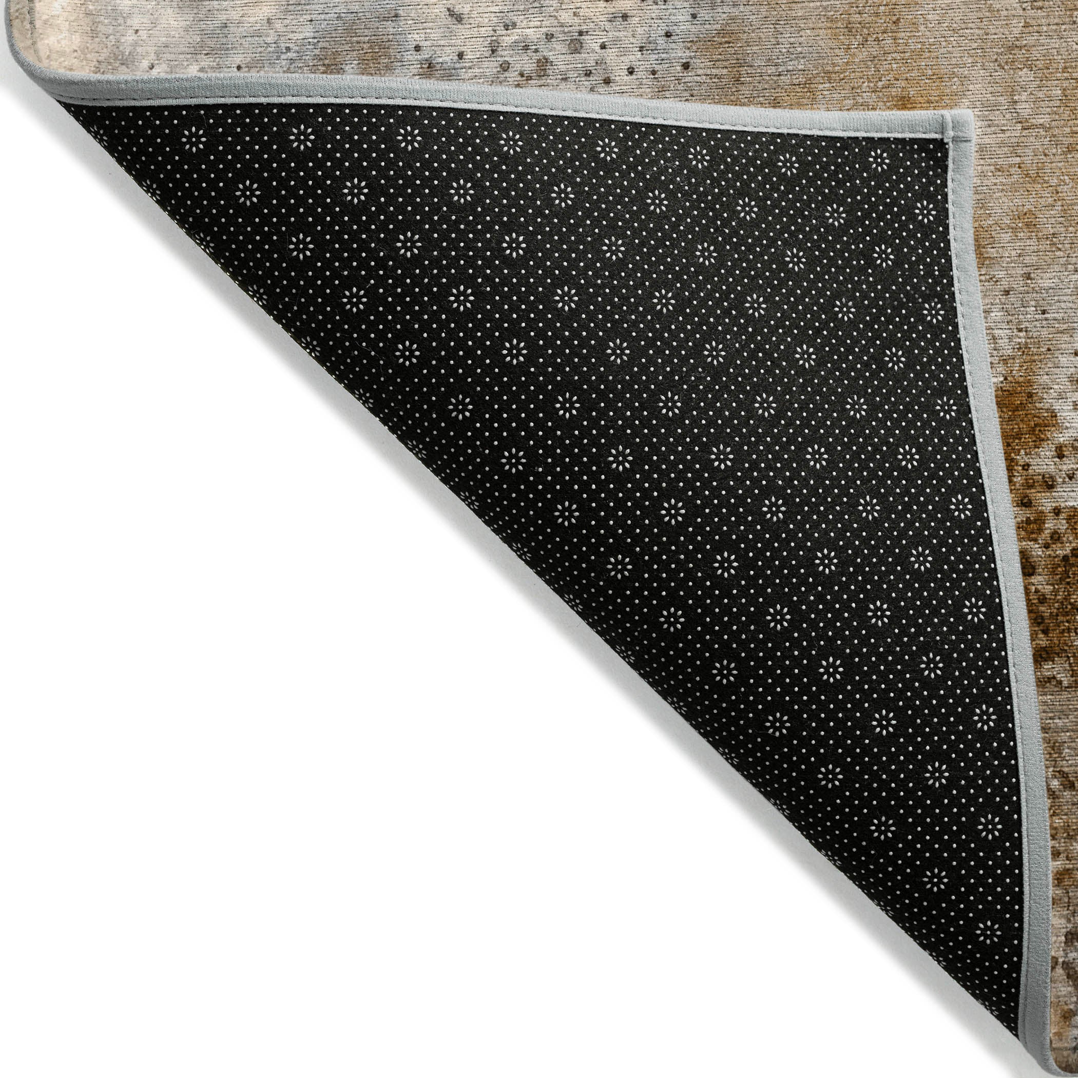 Watercolors Brown Washable Indoor-Outdoor Rug