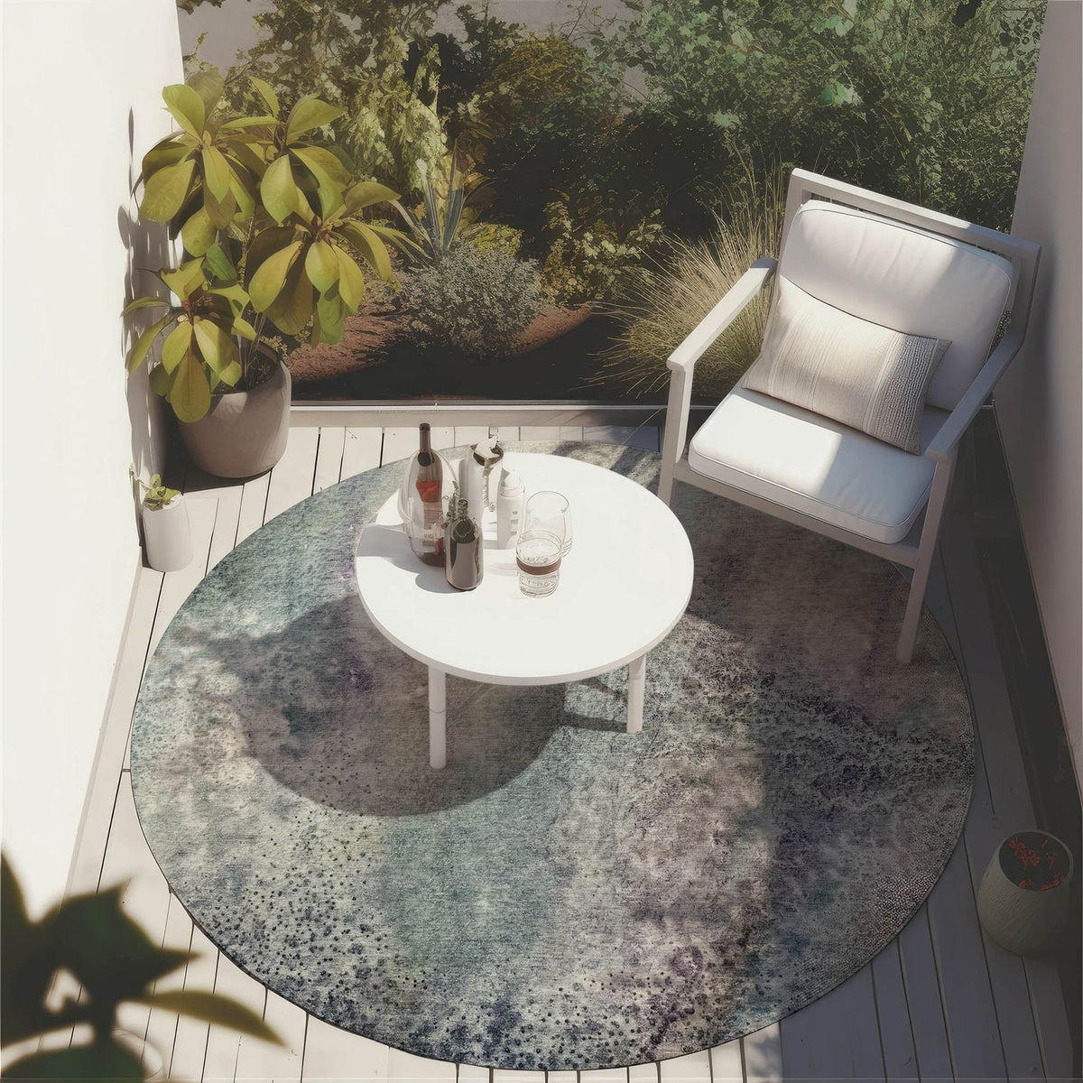 Addison Rugs Watercolors Ivory Washable Indoor-Outdoor Rug