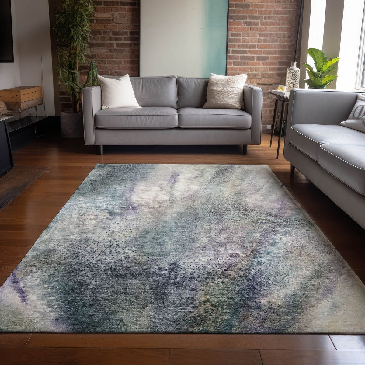 Addison Rugs Watercolors Ivory Washable Indoor-Outdoor Rug