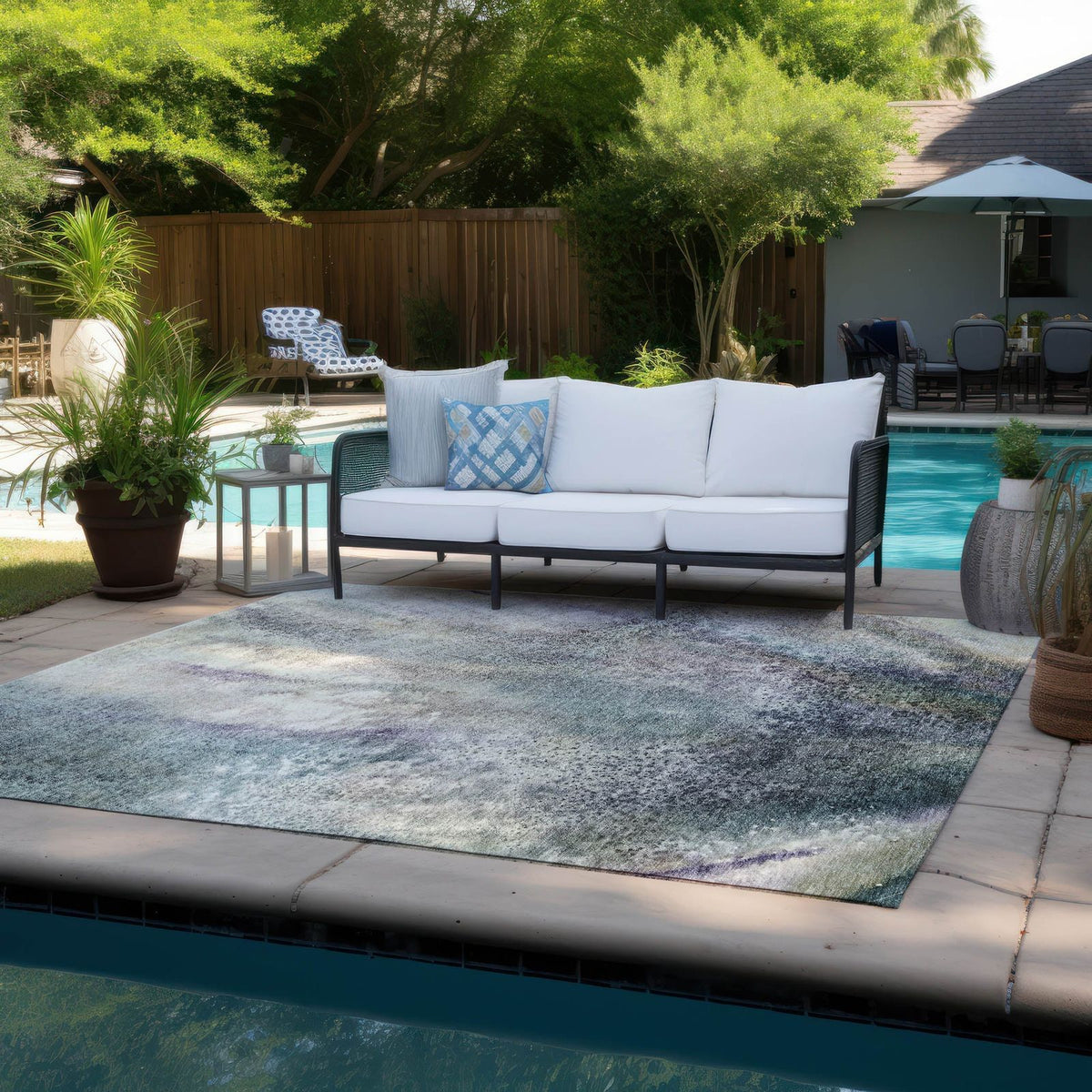 Addison Rugs Watercolors Ivory Washable Indoor-Outdoor Rug